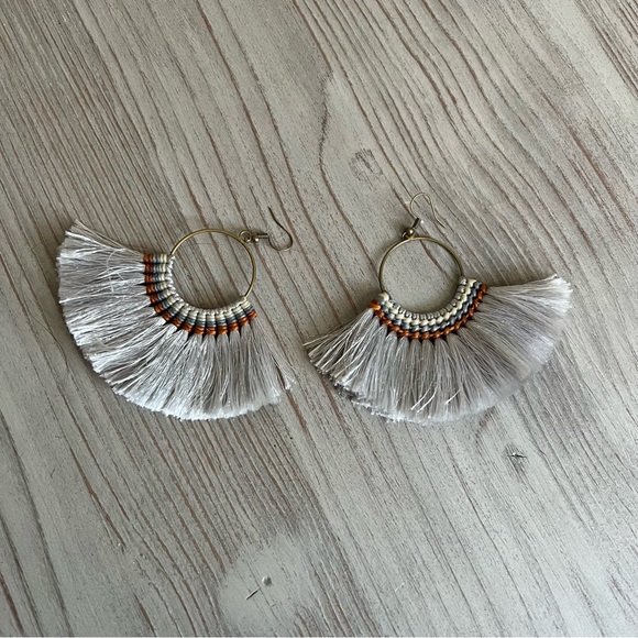 Natalie B. Jewelry Silver Tassel Earrings - Picture 5 of 5